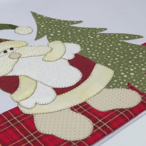 Pano de Prato Natal Bordado em Patch Aplique