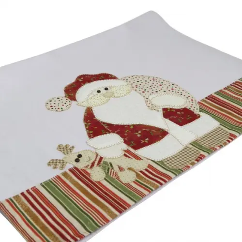 Pano de Prato Natal Bordado em Patch Aplique