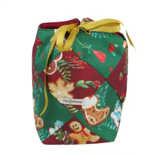 Porta Panetone Patchwork Natal Bolachinhas