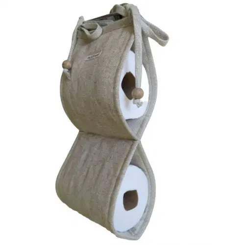 Porta Papel Higiênico Duplo em Linho