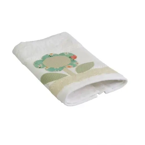 Toalha de Lavabo Girassol Patch Aplique Bordada