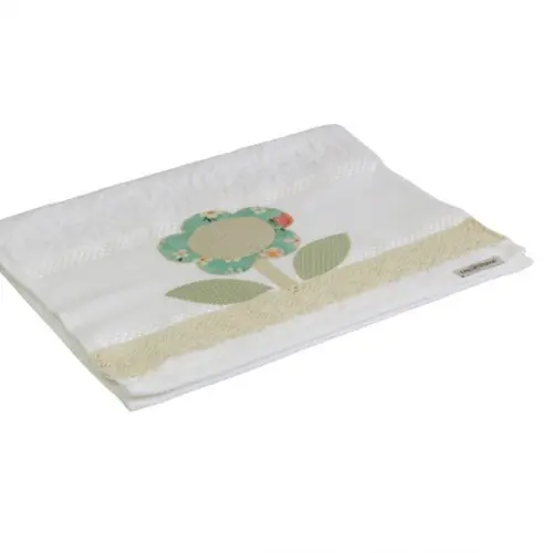 Toalha de Lavabo Girassol Patch Aplique Bordada