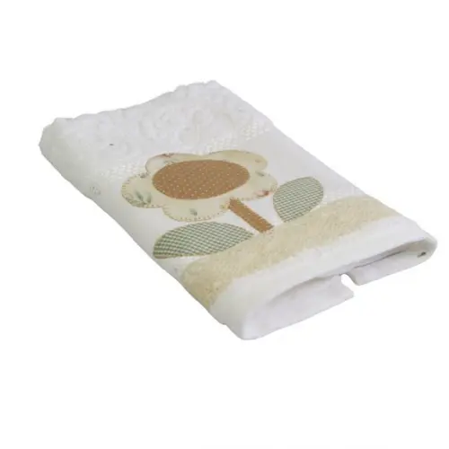 Toalha de Lavabo Girassol Patch Aplique Bordada