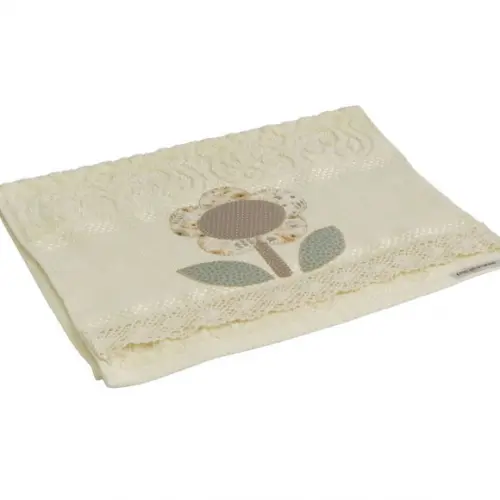 Toalha de Lavabo Girassol Patch Aplique Bordada