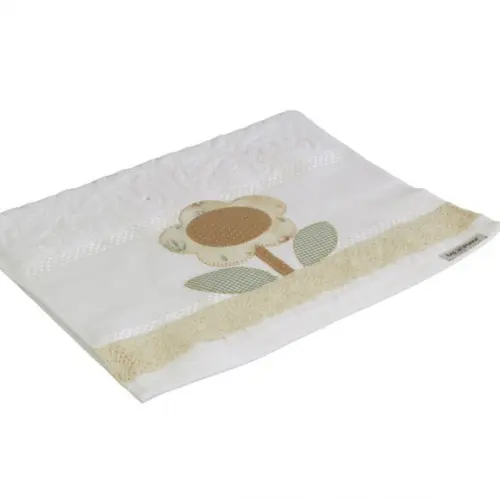 Toalha de Lavabo Girassol Patch Aplique Bordada