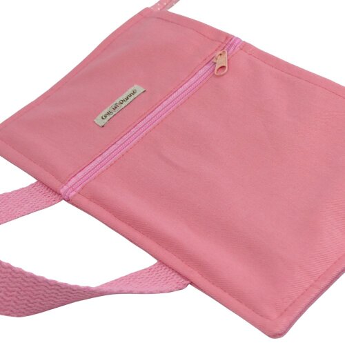 Capa para Vade Mecum Rosa Chiclete com Alça de Mão em Algodão