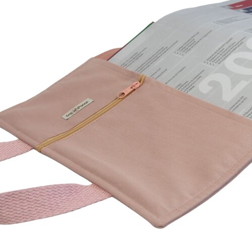 Capa para Vade Mecum Rosé com Alça de Mão em Algodão | Prote?