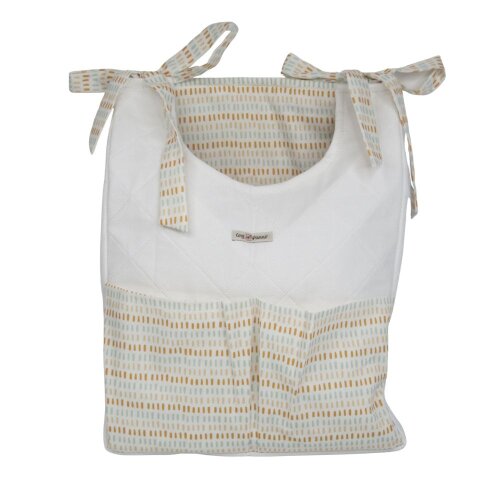 Bolsão Porta Fralda e Organizador Branco Boho