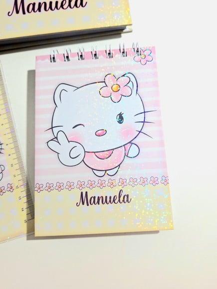 Kit Caderno Hello Kitty Personalizado A5 com Bloquinho