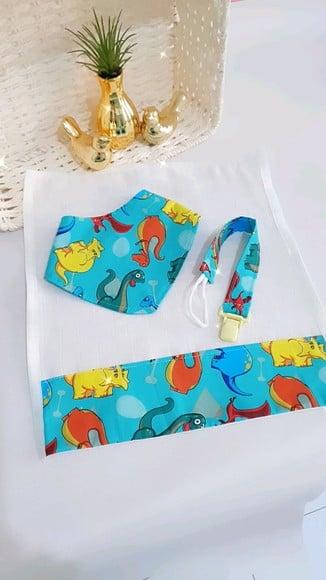 Kit de Babador com Fraldinha de Boca Pronta Entrega!!