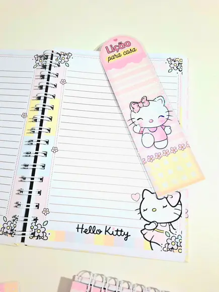 Kit Caderno Hello Kitty Personalizado A5 com Bloquinho