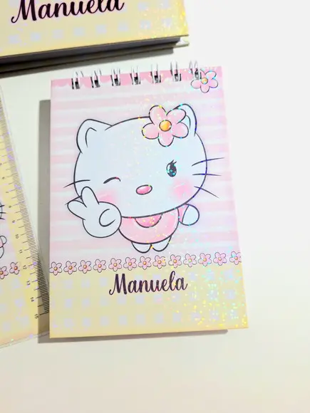 Kit Caderno Hello Kitty Personalizado A5 com Bloquinho