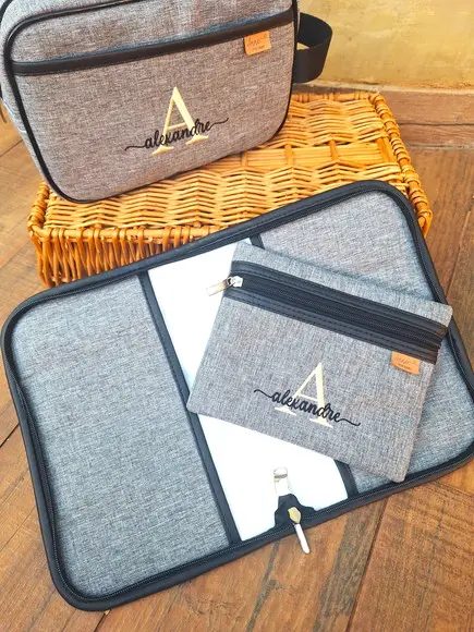 Kit Porta Caderneta com Porta Documentos e Necessarie