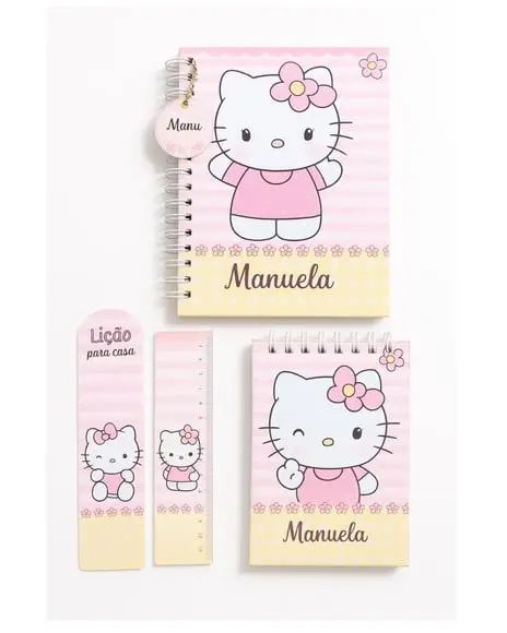 Caderno Hello Kitty com Bloquinho de Anotações - Papelaria