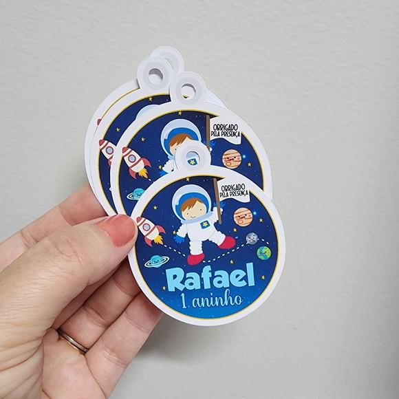 10 Tags para Lembrancinhas Astronauta 6 cm sem Fita