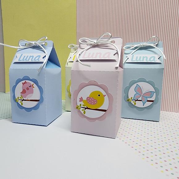 5 Caixas Milk em Papel Jardim Encantado e Passarinhos