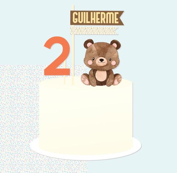 Topo de Bolo para Mesversário Ursinho