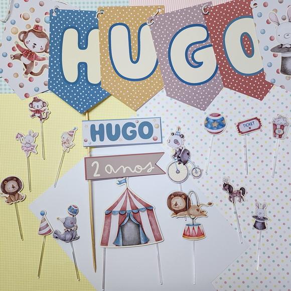 Mini Festa Circo Aquarela Kit de Papelaria para Festinha