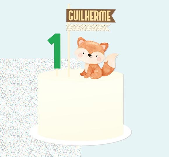 Topo de Bolo para Mesversário Raposinha