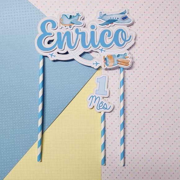 Topo de Bolo com Nome e Idade para Mesversário