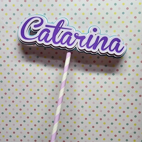 Topo de Bolo Personalizado com Nome para Aniversário