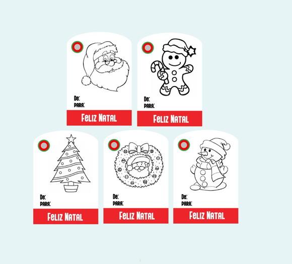 15 Tags para Presentes de Natal para Criança Pintar