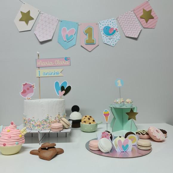 Mini Festa Pássaros Kit De Papelaria Para Festinha Em Casa