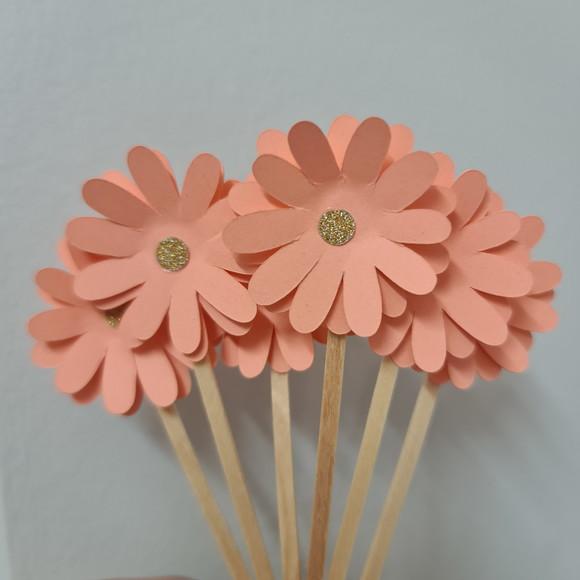 10 Toppers para Docinhos e Cupcakes Flores
