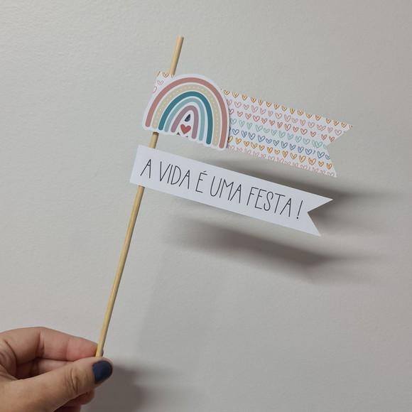Topo De Bolo Bandeirinhas A Vida É Uma Festa