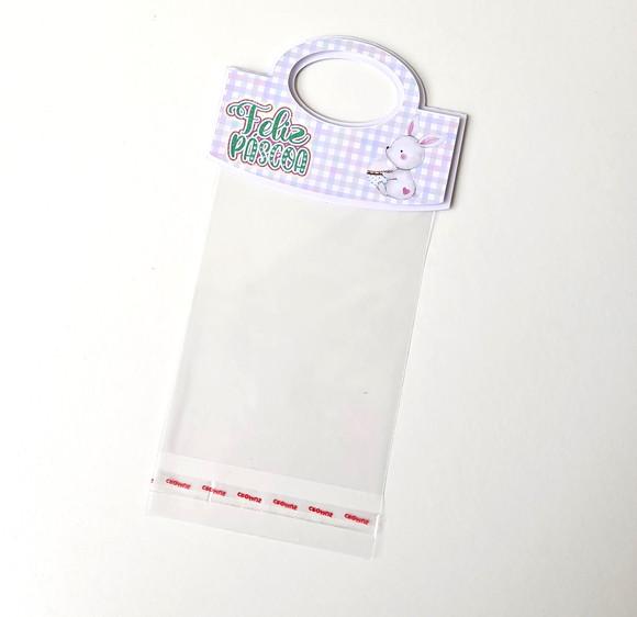 Saquinho Transparente com Lapela para Lembrancinha de Páscoa