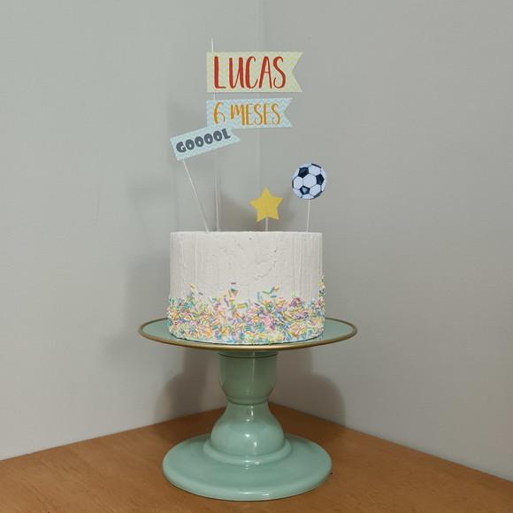 Topo de Bolo para Mesversário do bebê Futebol