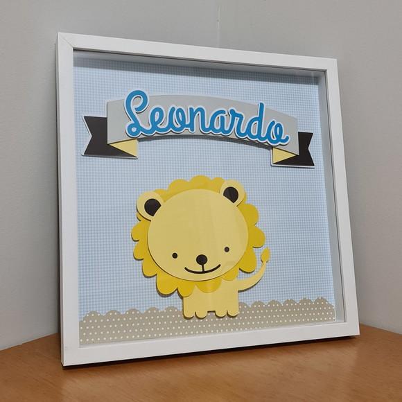 Enfeite para Porta de Maternidade Quadrinho Leãozinho Scrap
