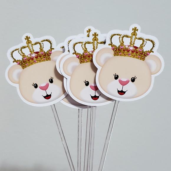 10 Toppers Ursinha Pequenos para Docinhos e Cupcakes
