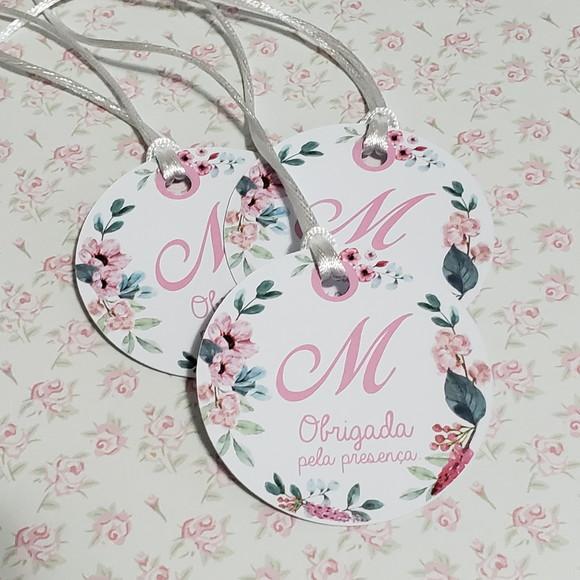 15 Tags Redondas de 5cm Personalizadas para Lembrancinha