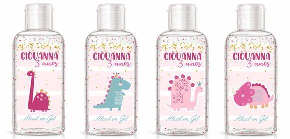 15 Rótulos Adesivos Personalizados para Álcool em Gel Dino