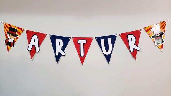 6 Bandeirinhas em Scrap para Decoração de Festas Mágica