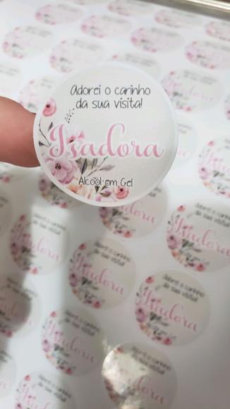 40 Rótulos Adesivos de 3cm Personalizados Tema Floral