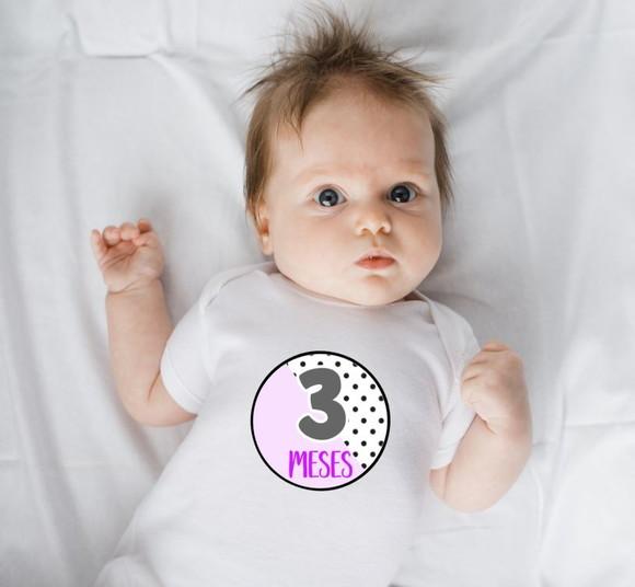 Kit de Adesivos para Body Mesversário do Bebê Lilás