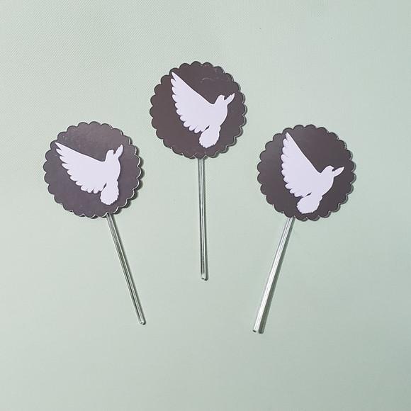 10 Toppers para Docinhos em Camadas de Papel para Batizado