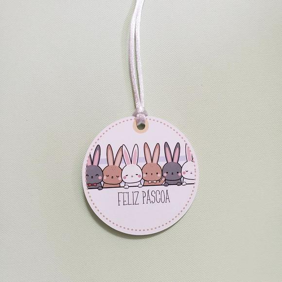 15 Tags Redondas Personalizadas para Presentes de Páscoa 5cm