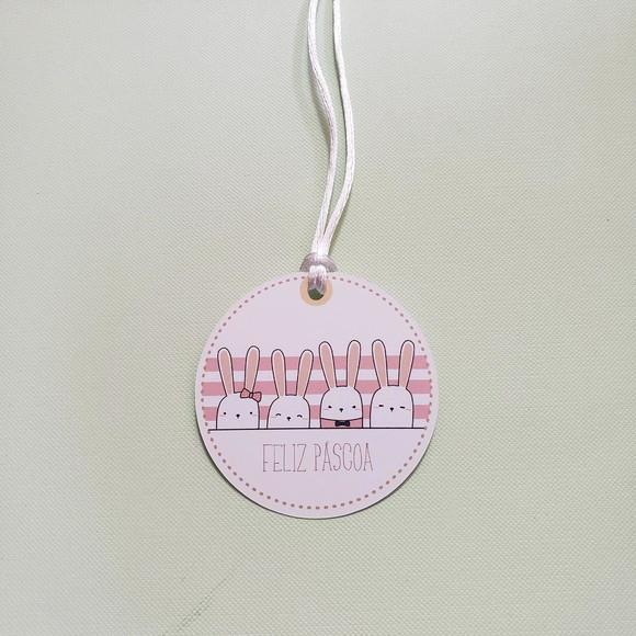 15 Tags Redondas Personalizadas para Presentes de Páscoa 5cm
