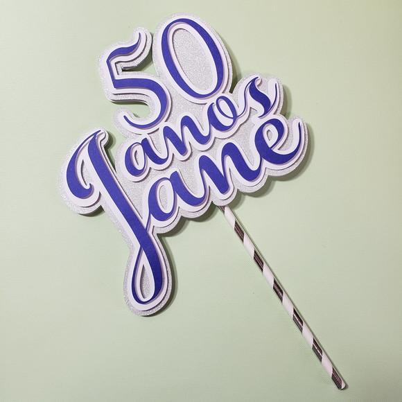 Topo de Bolo em scrap para festa de 50 anos
