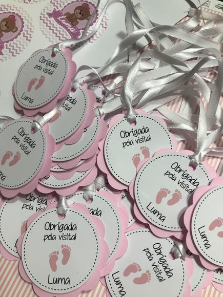 10 Tags Personalizadas para Lembrancinhas de Maternidade 4cm