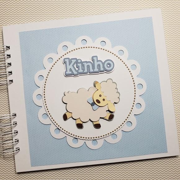 Livro Assinaturas Maternidade em Scrap Tema Ovelhinha Azul