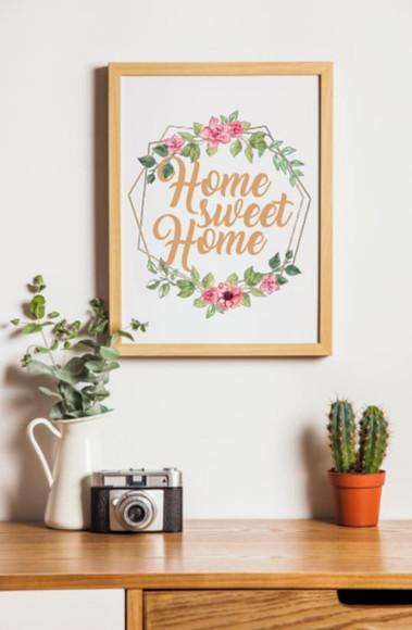 Pôster Digital Arquivo para impressão A4 Frases Sweet Home