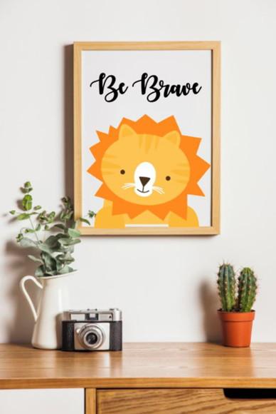 Pôster Digital Arquivo para impressão A4 Frases Be Brave