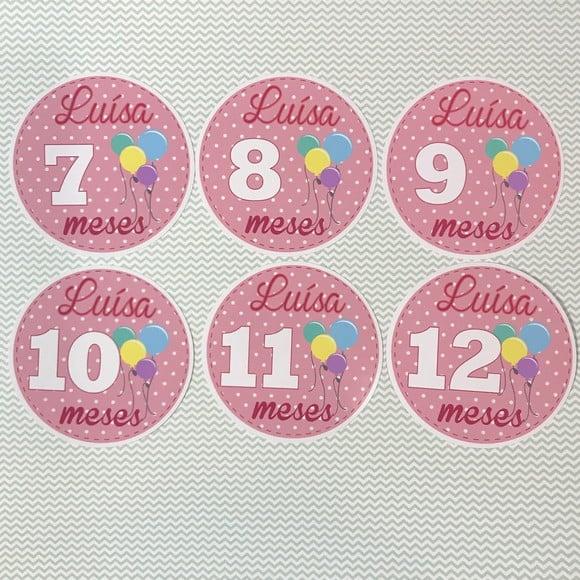 Kit de Adesivos para Body Mesversário do Bebê Bexigas