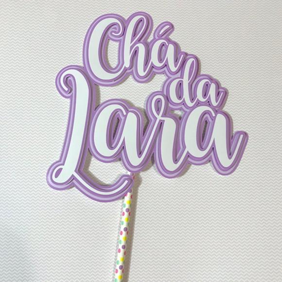 Topo de Bolo Scrap Personalizado com Nome Candy Colors