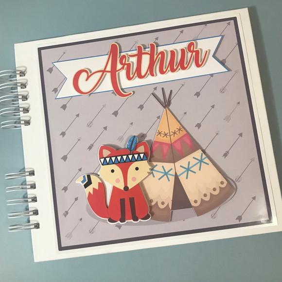 Livro Assinaturas Maternidade Scrap Raposa com Flores
