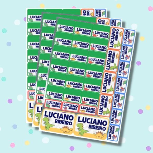 Etiquetas para Material Escolar Dinossauro